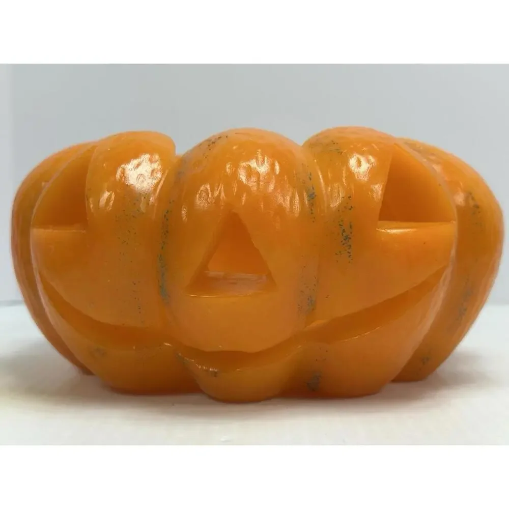 3 VTG Wax Jack o lantern Halloween Pumpkin Luminary‎ Electric Tea Light Holder